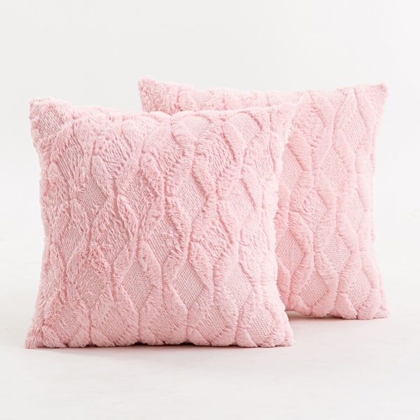 Olohuoneen sohva Pehmotyynynpäällinen Pehmeä yksivärinen timanttikirjailtu sametti Light pink 45 * 45cm double-sided Velvet