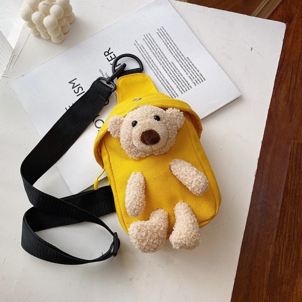 Miehet naiset Fanny Pack Waist Bag Bear japanilainen naisten kangas Crossbody naisten olkapää White