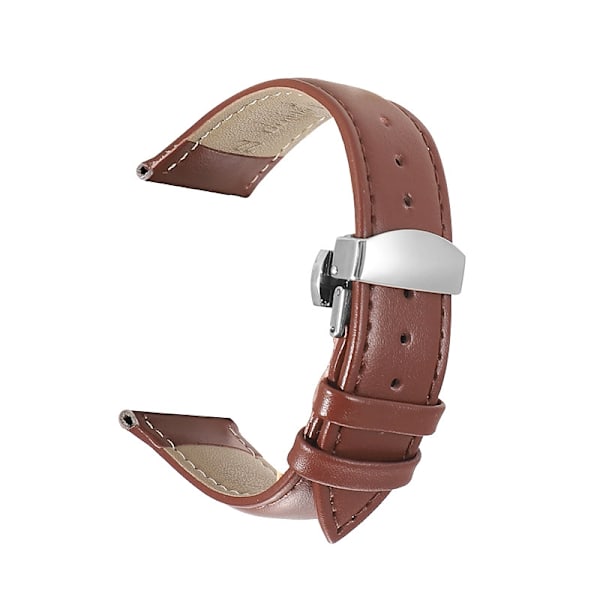 Urrem til Apple Watch iWatch til 38-40-41mm s10-42mm EC-nålemønster brun-sølv sommerfugl spænde quick release