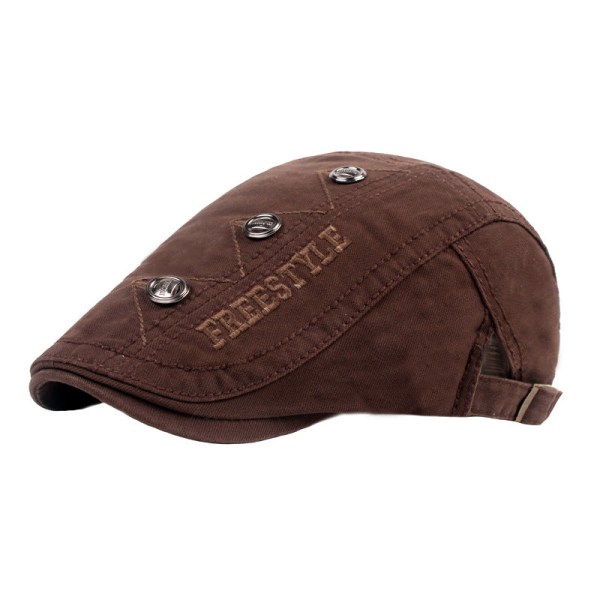 Baretterhat Advance-hatte i bomuld Mænd og kvinder Baseballkasket Kunstnerisk Ungdom Retro Baretter Mænds solskyggehat Brown Adjustable