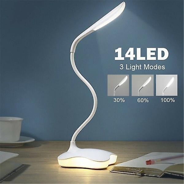 For 14 LED-leselys Dimbar 3-modus skrivebordslampe WS8574
