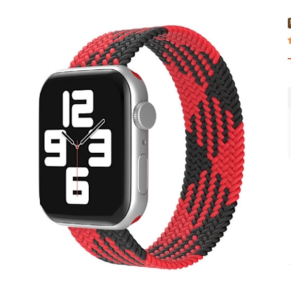 Kellon ranneke Apple Watch iWatch 42/44/45/49mm punainen ja musta