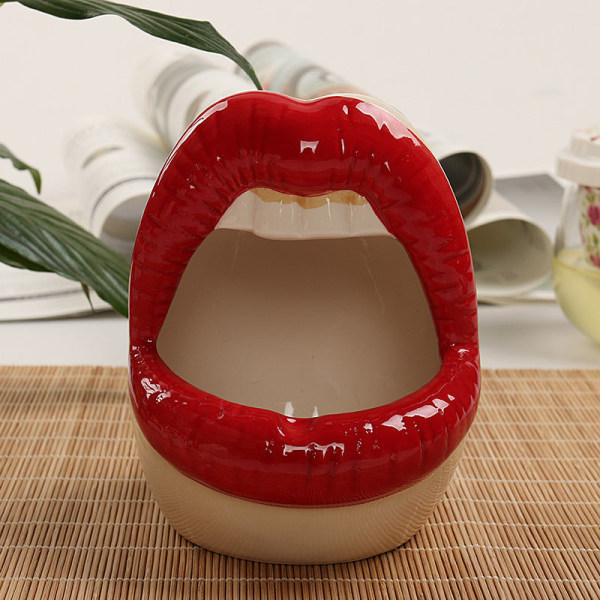 Askebeger Creative Individual Porselen Large Lip European Cute Restaurant Wine Red