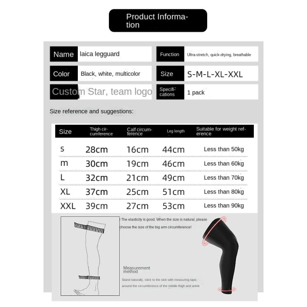 Turvalliset polvisuojat Urheilun suojavarusteet Ohut ulkokäyttöön pitkät leggingsit Elastiset polvisuojat Hengittävät, liukumattomat leggingsit Blue L