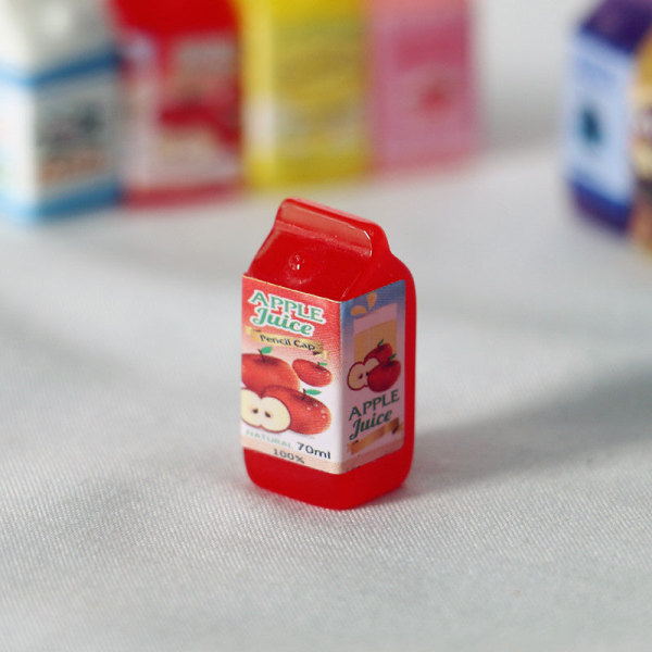 Miniatyrmøbler Leketøy Dukkehus DIY-dekorasjonstilbehør Minifrukt og melk Pink