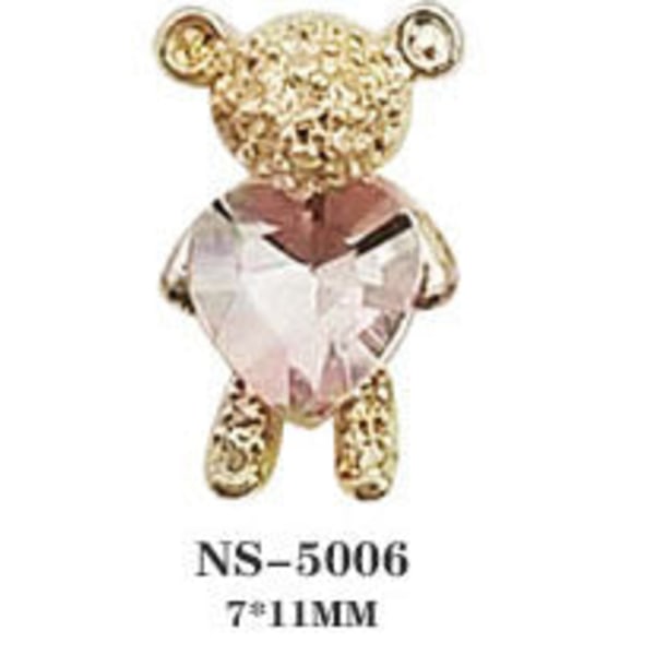 Negledekorasjoner for Nail Art Bear Love Legering Manikyr Smykker Diamond Pearl NS-5006