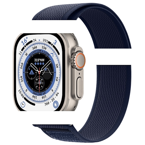 Klockarmband för Apple Watch iWatch 38/40/41/42mm Mörkblå Titanium Connector