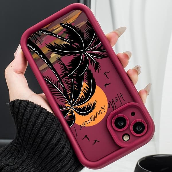 2 kpl Kotelo iPhone 17 511351 Auringonlasku Kookospalmut