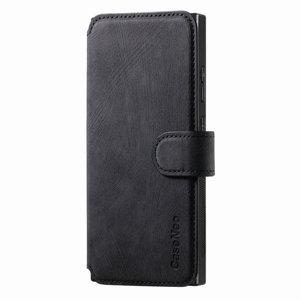 Etui til iPhone 15 Pro sort 2 i 1 magnetisk splitlæder kortholderpung