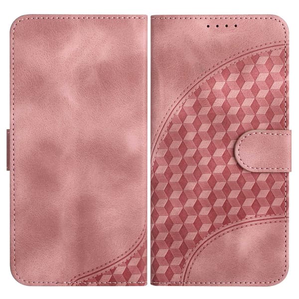 Fodral för iPhone 14 rosa läder flip kortplats