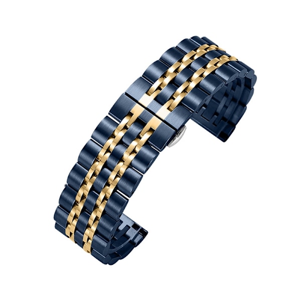 Kellon ranneke Apple Watch iWatch -kelloon, soveltuva liitäntä 38-40-41mm s10-42mm HW-sininen ja kultainen - älykäs seitsenhelminen teräsvyö