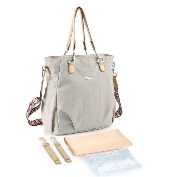 Pusletasker Mommy Bag Fashion One Shoulder Crossbody Vandtæt Nylon Stor kapacitet Ivory White L