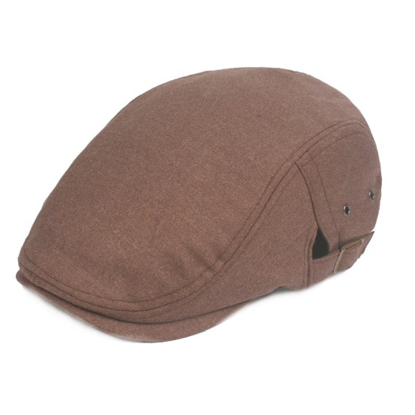 Baretterhat Ulden Baretter Simple Peaked Cap Hat Britisk stil Advance Hatte Herrehat Brown Adjustable