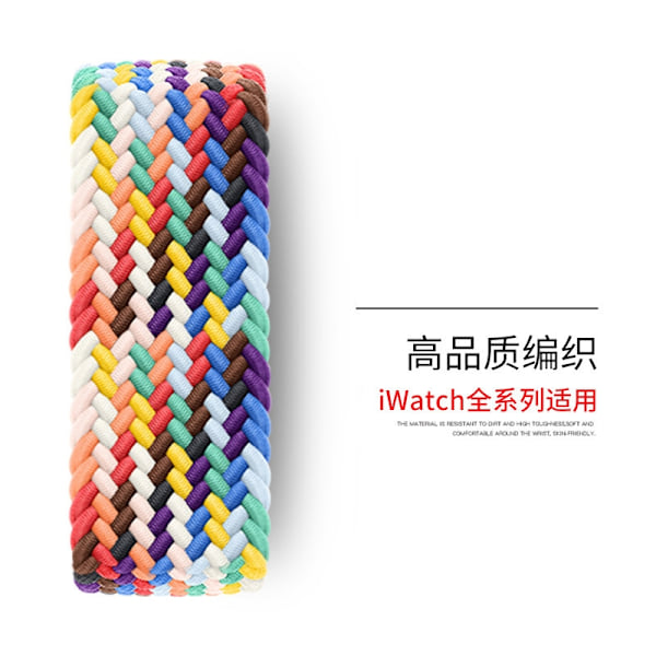 Klockarmband för Apple Watch iWatch 38/40/41/42mm storlek L, längd 155mm Regnbåge