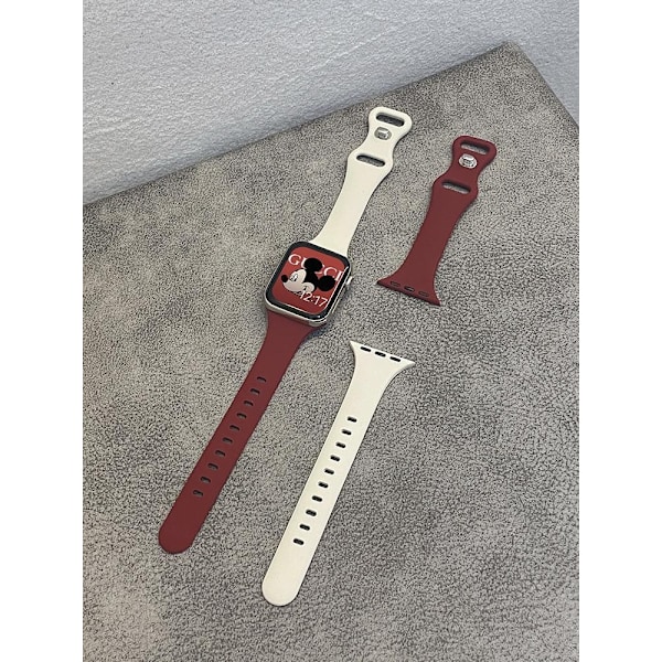 Kellon ranneke Apple Watch iWatch -kelloon Soveltuu: 4/5/se/6 sukupolvi 40mm viininpunainen + aprikoosi osta 1 saat 2 ranneketta