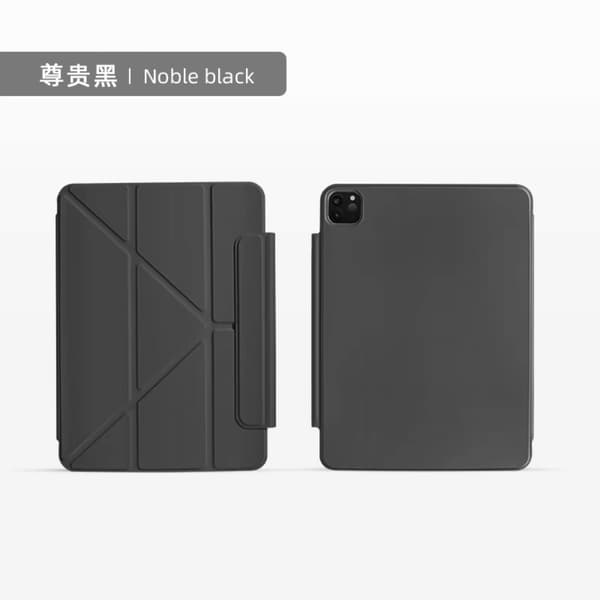 Etui til iPad Pro 18/20/21/22 12.9\" Elegant Sort Foldbart Dobbeltsidet Magnetisk Klips