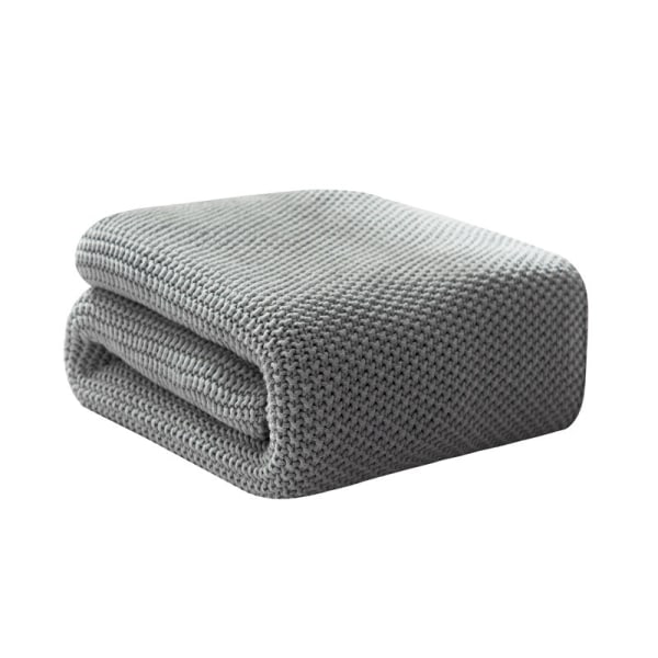 Tupplursfilt Cover Grå filt Ullhandduk Enfärgad stickad filt Filt Sängfilt Gray 130*170CM