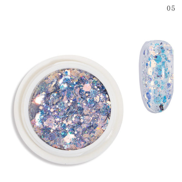 Negledekorasjoner for Nail Art paljetter 8-farger Glitter Goblin Pupil No GSP-139-05 nail stickers nail sequins