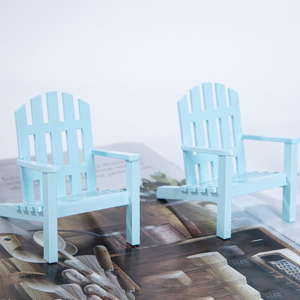 Miniatyrmøbler Leketøy Dukker Hus DIY dekorasjonstilbehør Mini 1:12 Parkbord og stolsimulering Pink a double chair