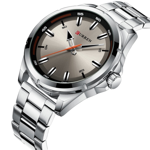 Herreure Steel Belt Quartz Watch Vandtæt Watch Gift White shell and white