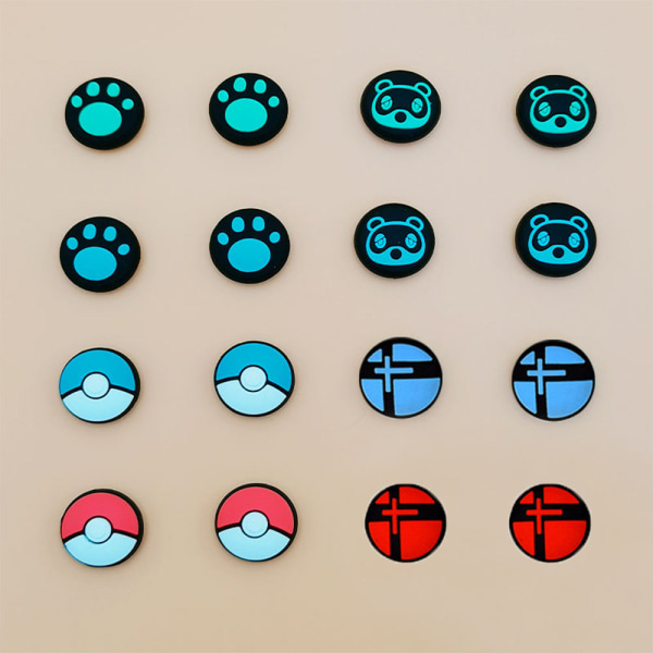 For Nintendo Switch/Lite Poke Ball Joystick Cap OLED Rocker Protective Cover Silica Gel Cap Blue and green bear