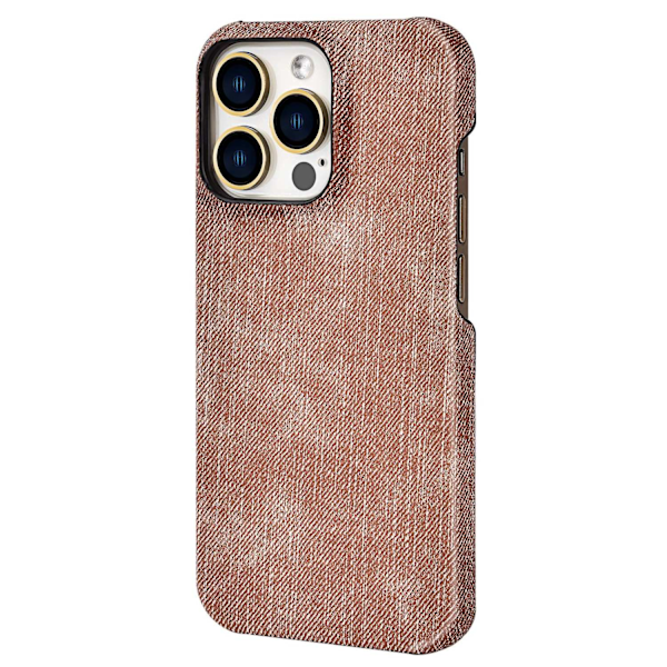 Etui til iPhone15pro kaffe niche kreativt læder denim mønster