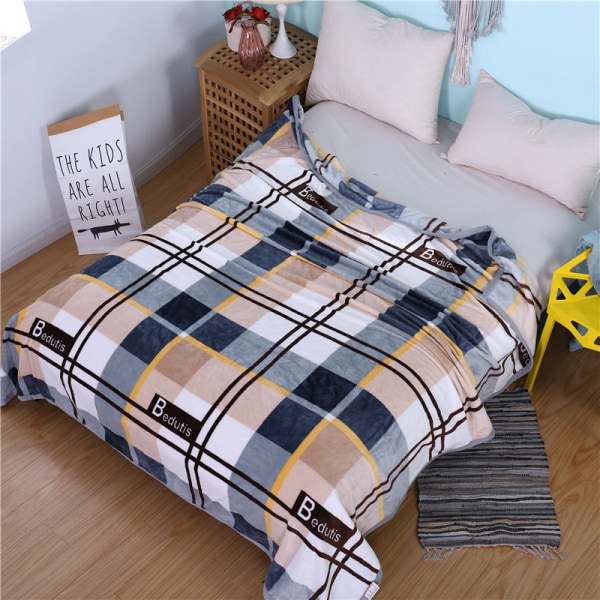 Förtjockad flanell korallfleecefilt Förtjockad luftkonditioneringsfilt Sovsal cover Leisure Time 200*230cm 1450g