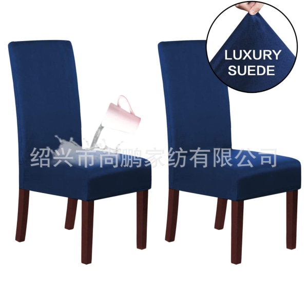 2/4/6 STK Sofa stoltrekk Stretch strikket semsket stoff Vanntett stoltrekk Navy blue 2Pcs