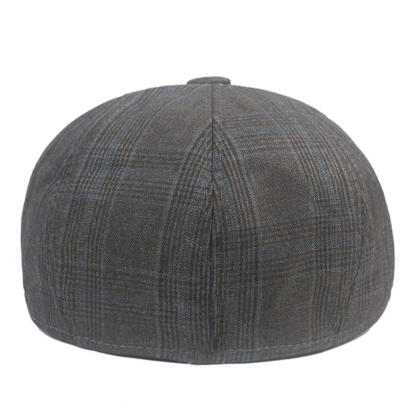 Barettihattu Keski-ikäisten vanhusten hatut Miesten cap Kevät ohut baretti Advance-hatut Plaid navy blue 56cm