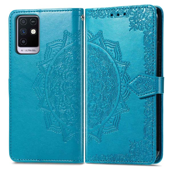 Etui til Samsung Itel S23+ blå Flip preget skinn