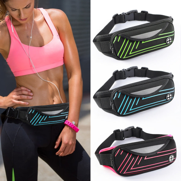 Fanny Pack Running Belt Waist Bag Organizer Naamiointi Vedenpitävä Monitoiminen 1kpl Green 6-inch