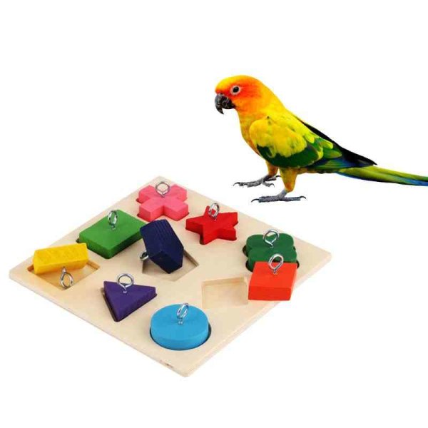 Interactive Birds Parrot Interactive Training Farverig træblok As Seen On Image