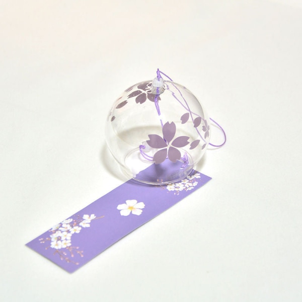 Vindklokker Glasklokke Kreativ Soveværelse Pendler Meditation Sommer Purple Cherry Blossom
