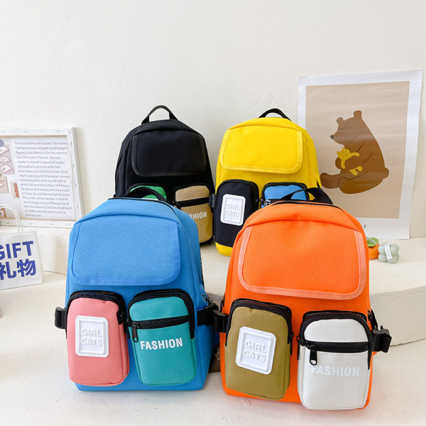 Kids Child Backpack Toddler School Bag 3-6 Years Old Lightweight Fashion Simple Canvas Bag Travel Blue