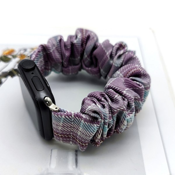 Klockarmband för Apple Watch iWatch 42/44/45mm Taro Cake Rutigt Mönster