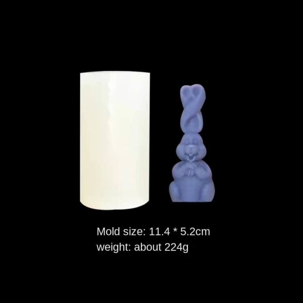 Silikonform 3D 3D Søt Månekanin Silikonform Insstil Hjem Ornamenter Aromaterapi Stearinlys Baking Kakeform Sitting rabbit