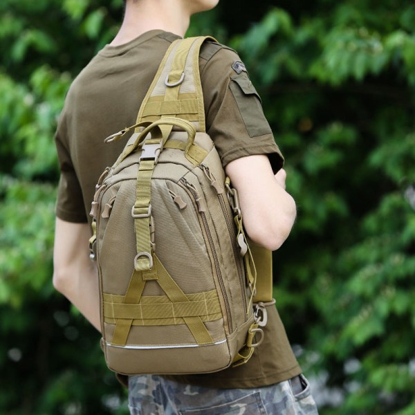 Takle Bag Fishing Chest Outdoor One Shoulder Messenger s Multifunctional Camouflage Lure Army Green