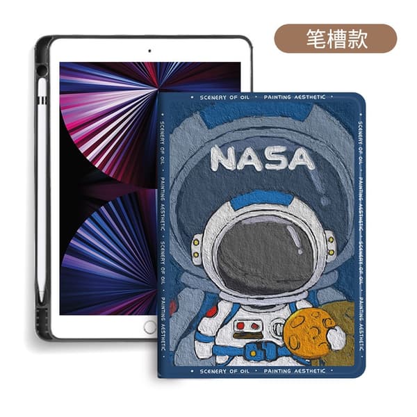 Stilfuldt etui til iPad 2017/2018 9.7\" Blyantholder Navy Blå Mini