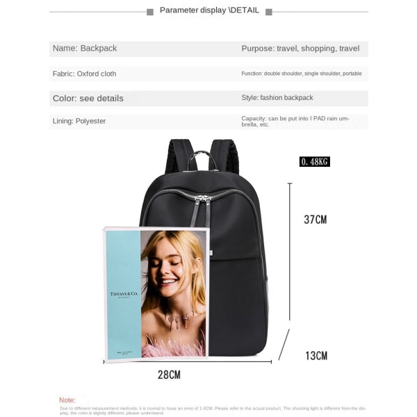 Women girl backpack shoulder bag schoolbag Korean Style Waterproof Simple Versatile Large Capacity Computer Blue