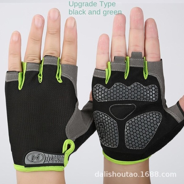 Kvinner Menn Sykkelhansker Tynn Mesh Pustende Sykkelklatring Utendørs padded mesh black Green M