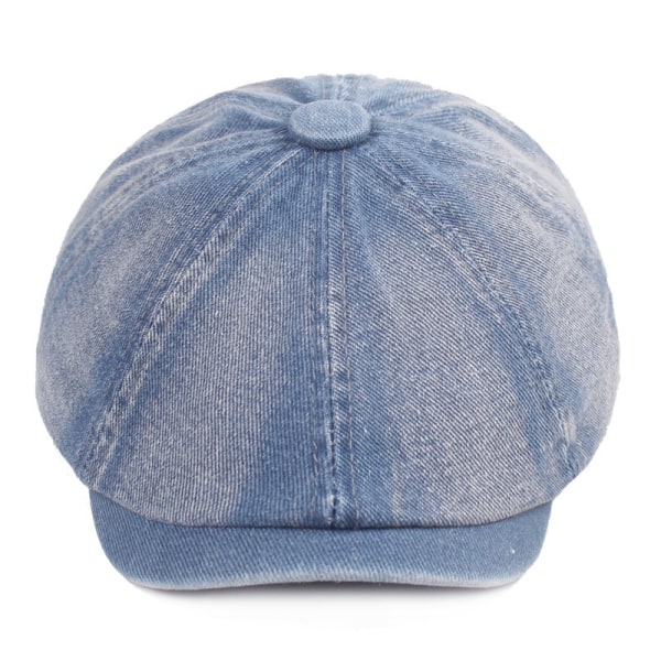 Beretlue Denim åttekantet lue Beret for menn og kvinner Artistic Youth Peaked Cap menn Retro Advance-hatter Smalt M（56-58cm）