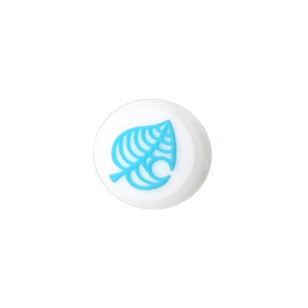 For Nintendo Switch Joystick Cap Animal Crossing Håndtak Joystick Cap OLED Lite Rocker Leaves blue with white