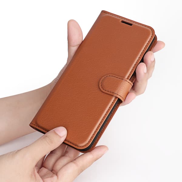 Fodral för Samsung A23E brun Flip Läder Ställ Plånbok