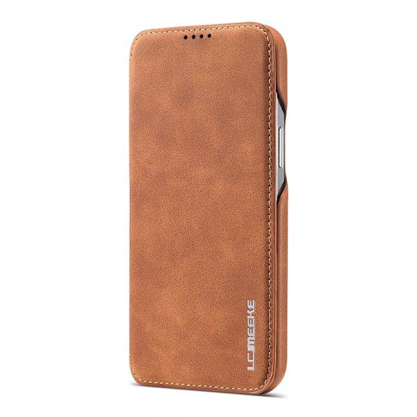 Etui til iPhone 13 222 brun flip læder kortholder