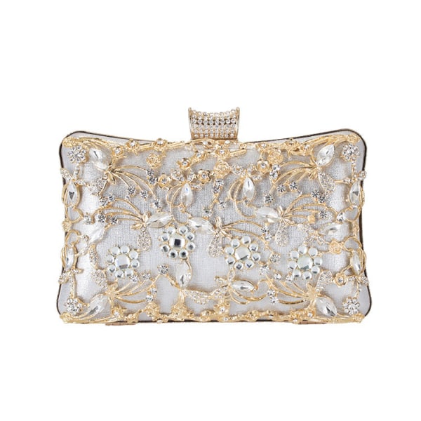 Dame Handbag Diamond Bankett Clutch Dress Evening Bag Silver