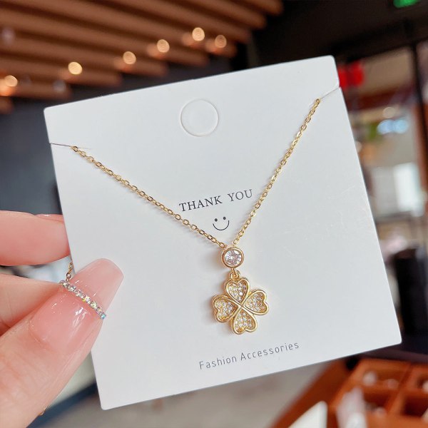 Kvinder halskæde kæde choker vedhæng smykker piger gave kronblade simpel titan stål mode Gold