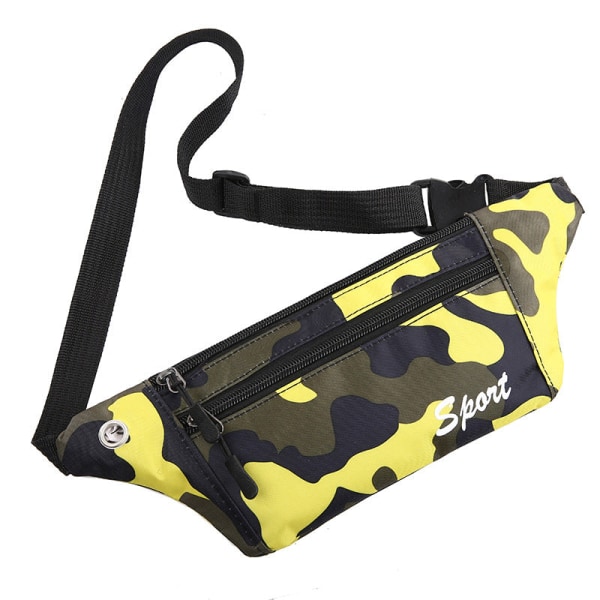 Menn kvinner Fanny Pack Midjeveske Sport Løping Kasserer Mobiltelefon Outdoor Multifunctional Crossbody Chest Pink camouflage