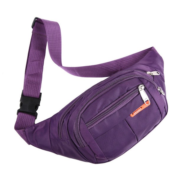 Fanny Pack Løpebelte Midjeveske Organizer Stor kapasitet Vanntett flerlags Purple