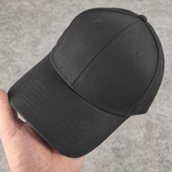 Baseballcaps 2022 Vårsommer Stort hode Ensfarget solbeskyttelse Uformell lue Black 60-65cm