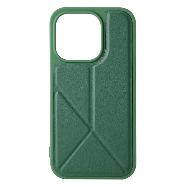 Etui til iPhone 13 Pro Max grønt stativ læder ydre desktop